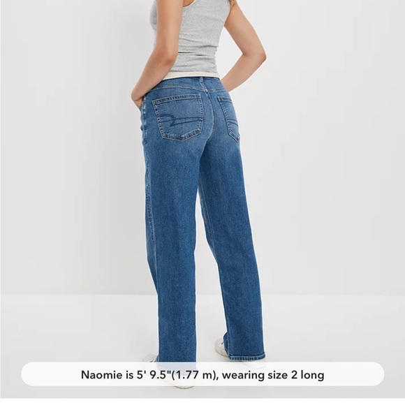 Size 4 American Eagle curvy wide leg jeans - Picture 2 of 3